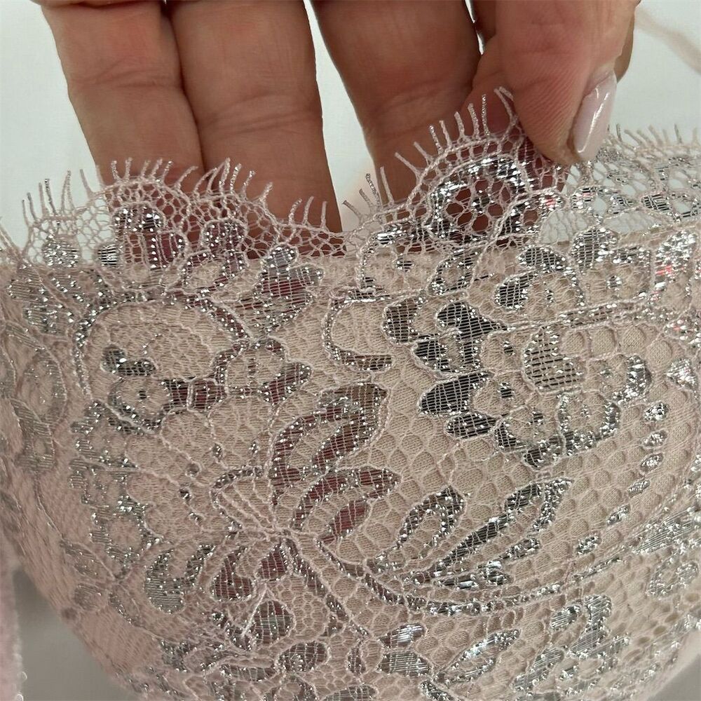 Victoria's Secret Push-Up Bra 38DD Silver Pink Lace Trim Underwired EUC 38E - Picture 12 of 13